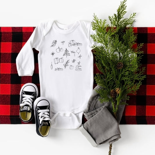 Christmas Clipart | Baby Long Sleeve Onesie