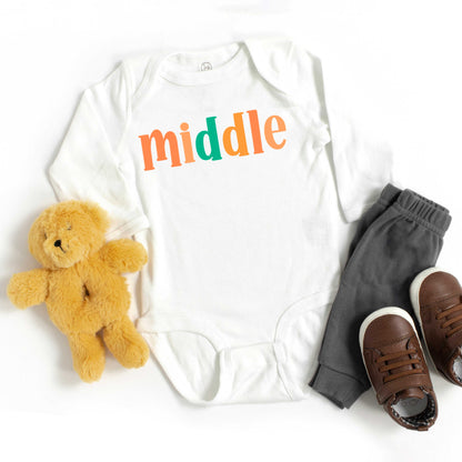 Middle Colorful | Baby Graphic Long Sleeve Onesie