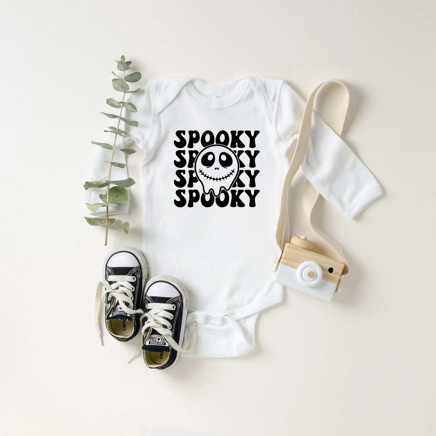 Spooky Smiley Jack | Baby Graphic Long Sleeve Onesie