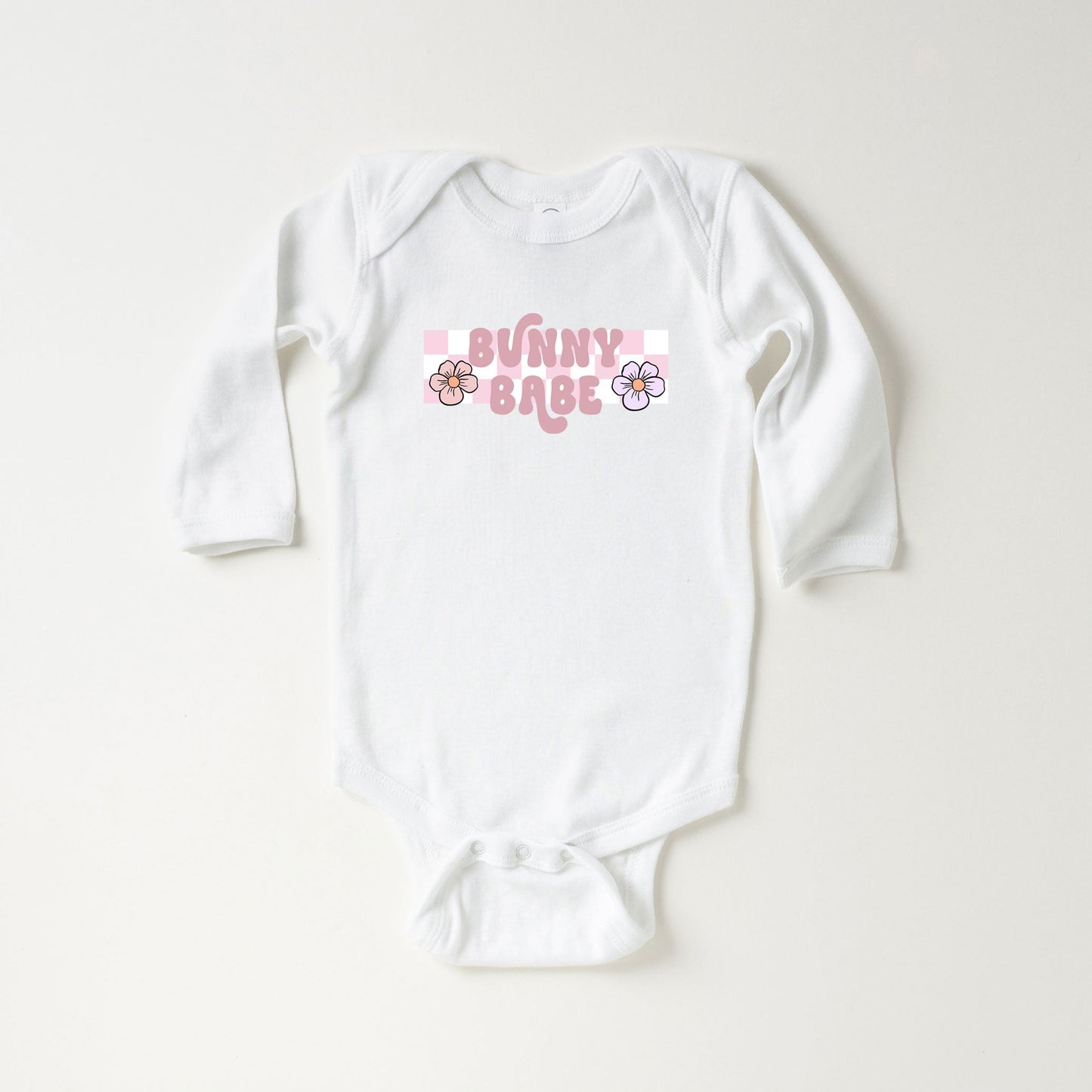 Bunny Babe Flower | Baby Long Sleeve Onesie