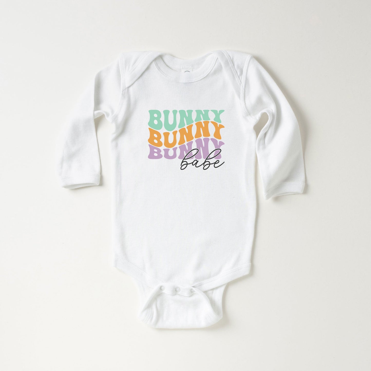 Bunny Babe Stacked | Baby Long Sleeve Onesie