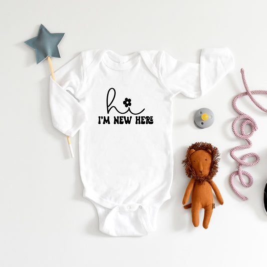 Hi I'm New Here | Baby Long Sleeve Onesie