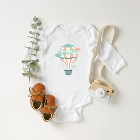 Adventure Awaits Clouds | Baby Long Sleeve Onesie