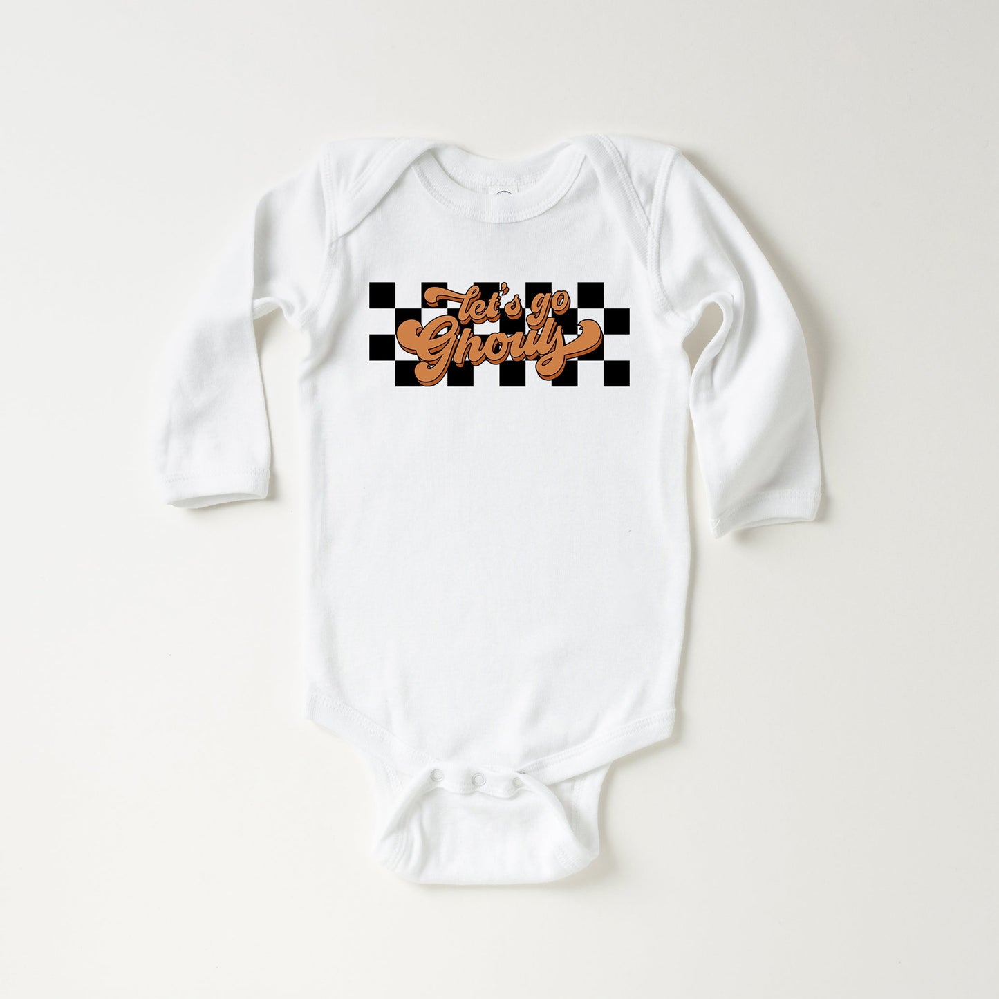 Let's Go Ghouls Checkered | Baby Long Sleeve Onesie