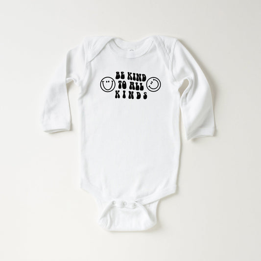 Be Kind To All Kinds | Baby Long Sleeve Onesie