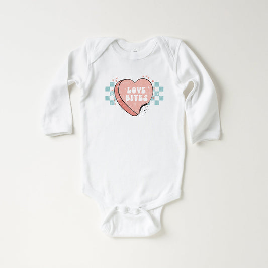 Love Bites Candy Heart | Baby Long Sleeve Onesie