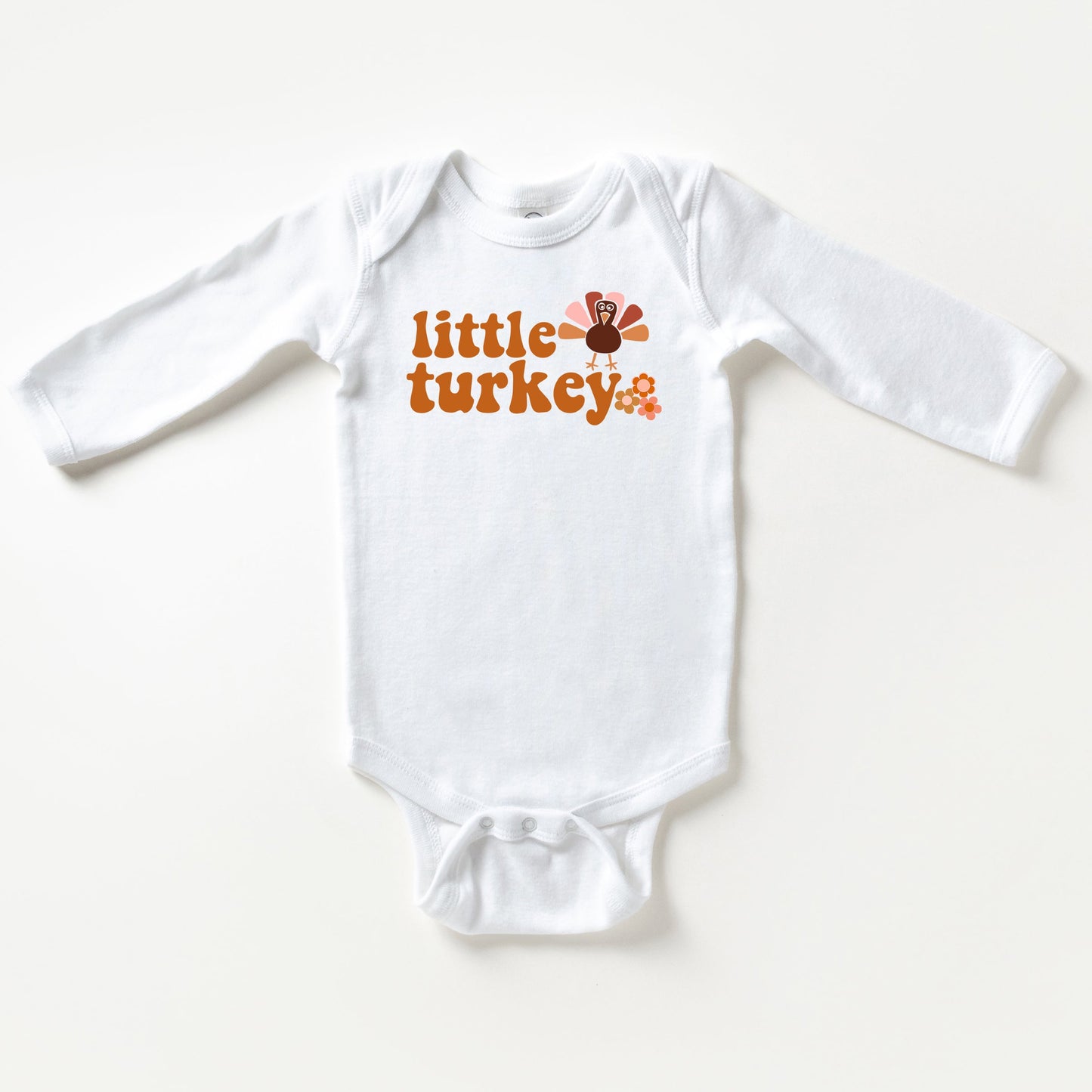 Little Turkey Flowers | Baby Long Sleeve Onesie