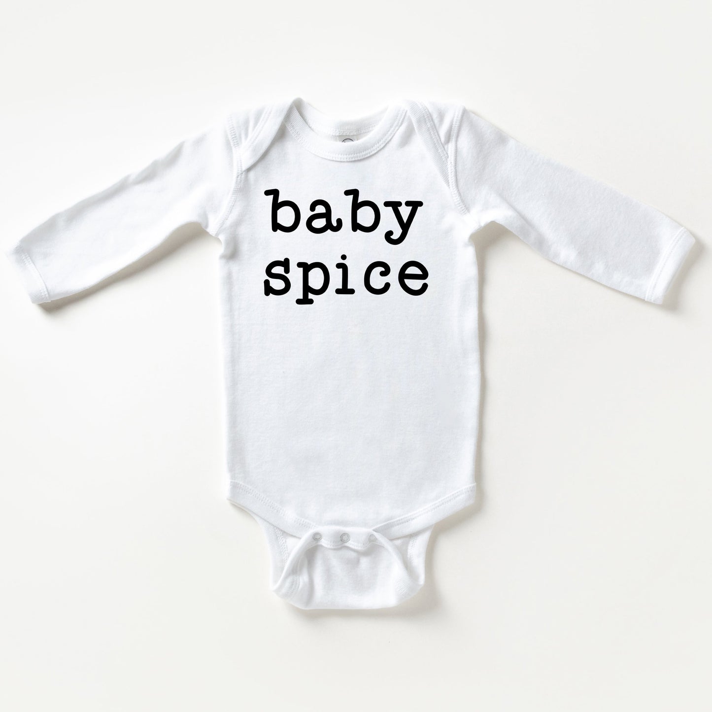 Baby Spice Typewriter | Baby Long Sleeve Onesie