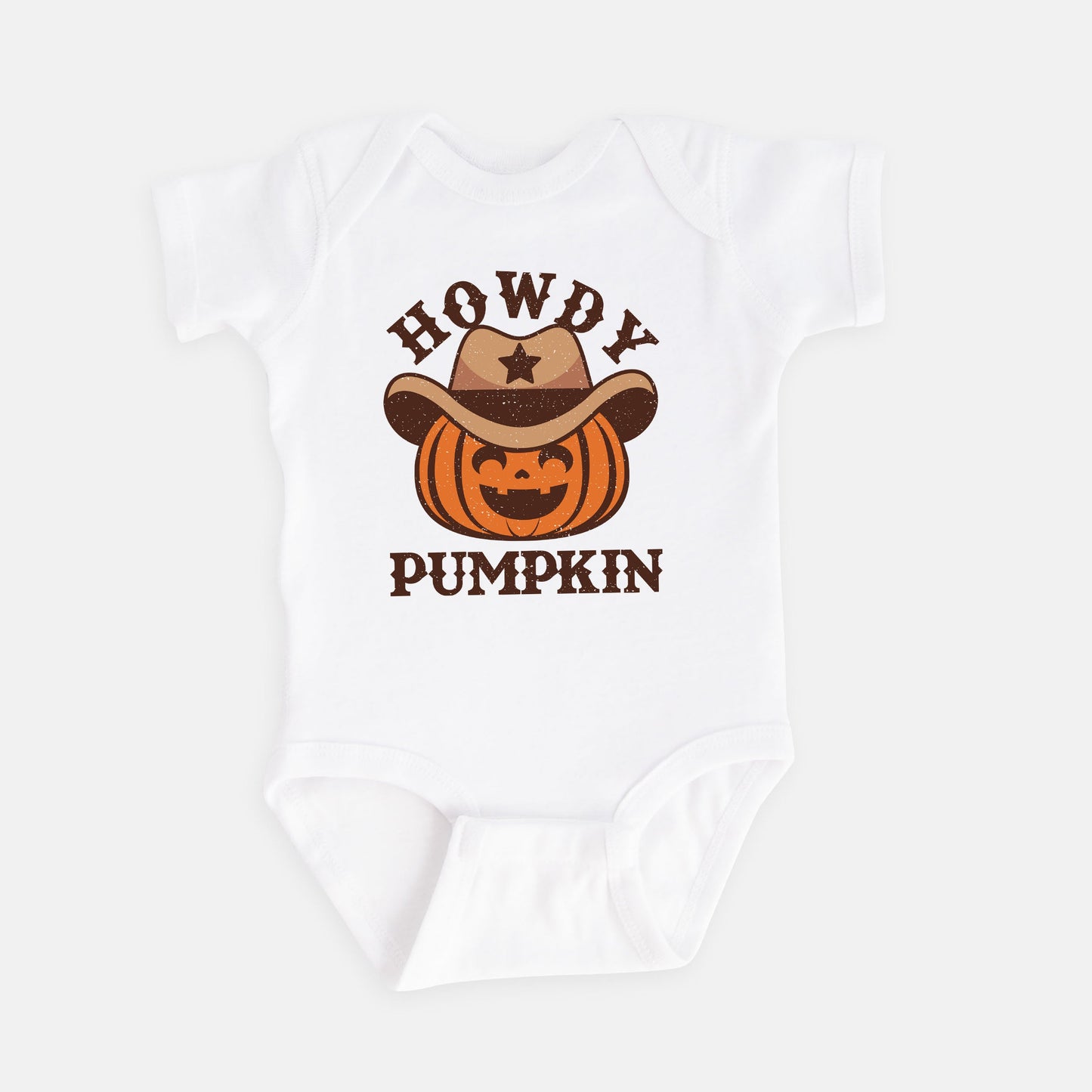 Howdy Pumpkin Hat | Baby Graphic Short Sleeve Onesie