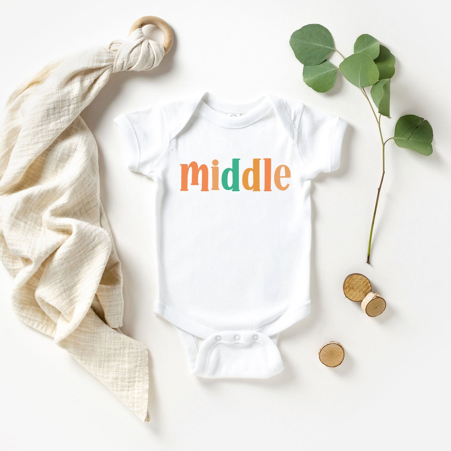 Middle Colorful | Baby Graphic Short Sleeve Onesie