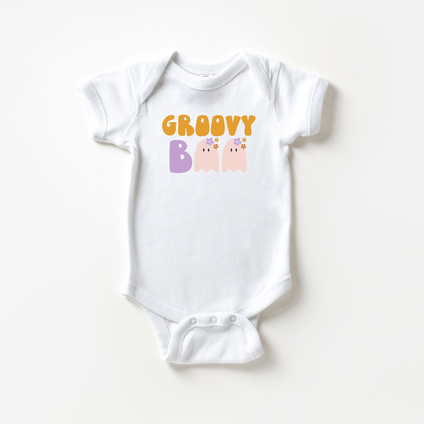 Groovy Boo Ghost | Baby Graphic Short Sleeve Onesie