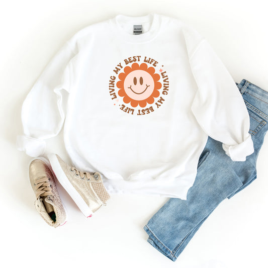 Living My Best Life Flower | Youth Sweatshirt