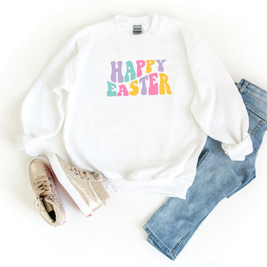 Happy Easter Wavy Colorful | Youth Sweatshirt