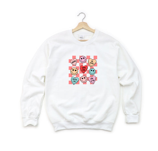Candy Heart Smile Solid | Youth Sweatshirt