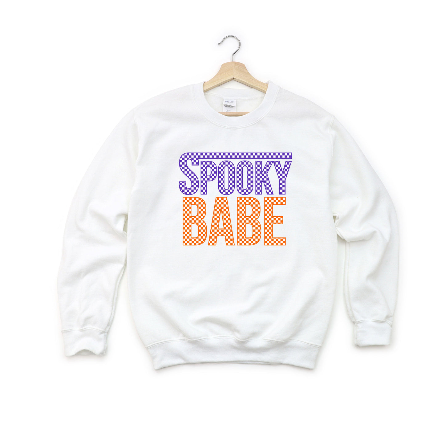 Spooky Babe Checkered | Youth Graphic Sweatshirt