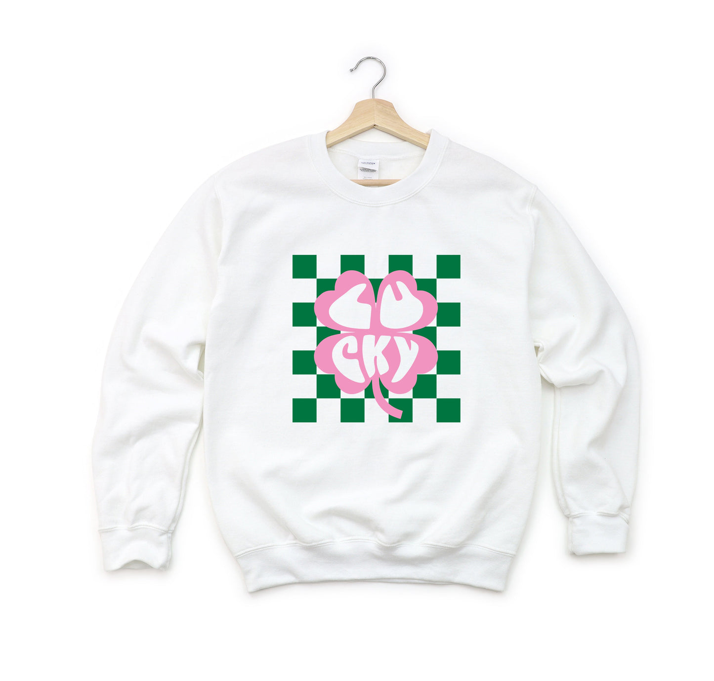 Lucky Clover Checkered | Youth Sweatshirt