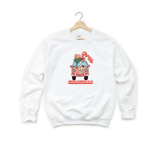 Retro Van Groovy Christmas | Youth Sweatshirt
