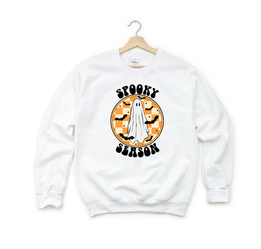Spooky Season Checkered Ghost | Youth Sweatshirt