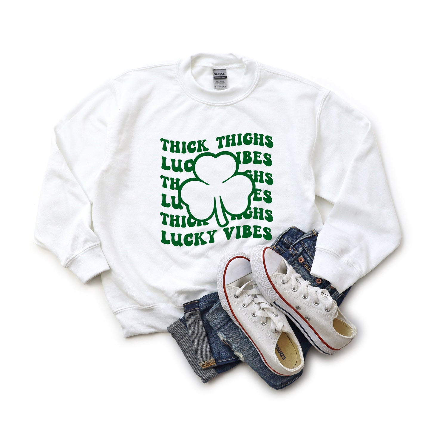 Thick Thighs Lucky Vibes | Youth Sweatshirt