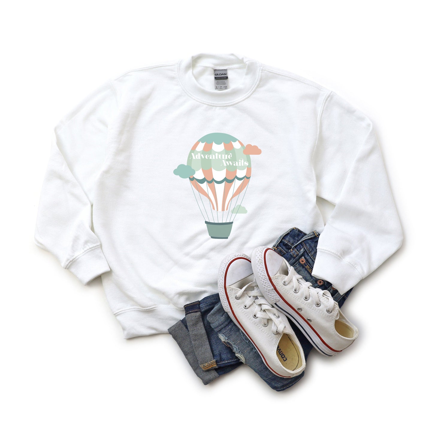 Adventure Awaits Clouds | Youth Sweatshirt