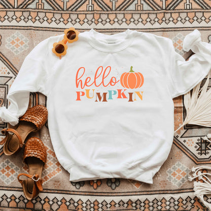 Cursive Hello Pumpkin | Youth Graphic Sweatshirt