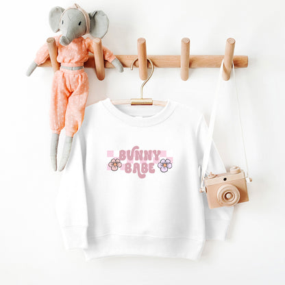 Bunny Babe Flowers | Toddler Sweatshirt