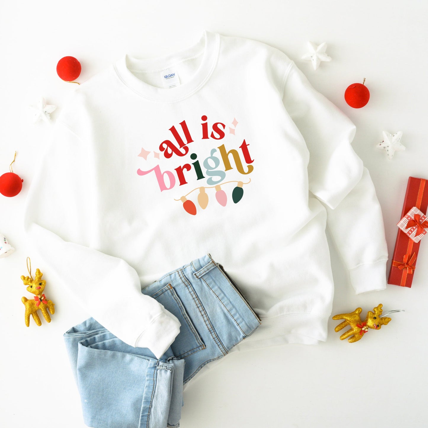 All Is Bright Christmas Lights | Youth Sweatshirt