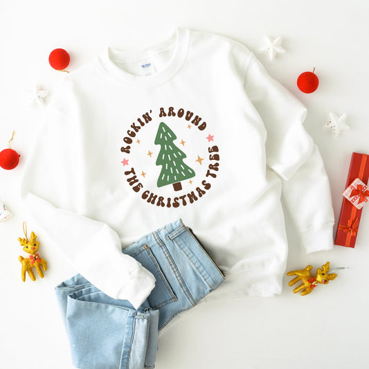 Retro Rockin Around Tree | Youth Sweatshirt