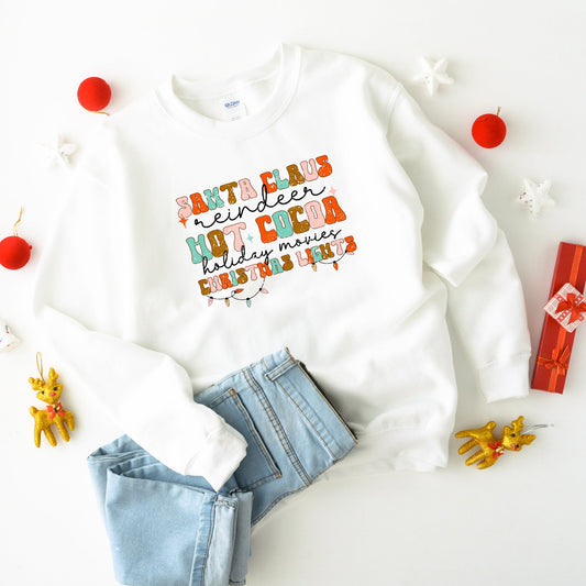Santa Cocoa Christmas Lights | Youth Sweatshirt