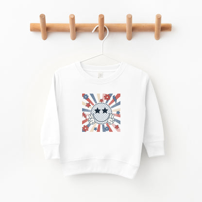 Smiley Peace Sign Flowers | Toddler Sweatshirt