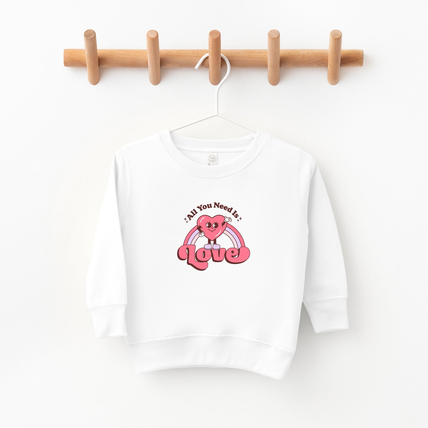 All You Need Is Love Heart Rainbow | Toddler Sweatshirt