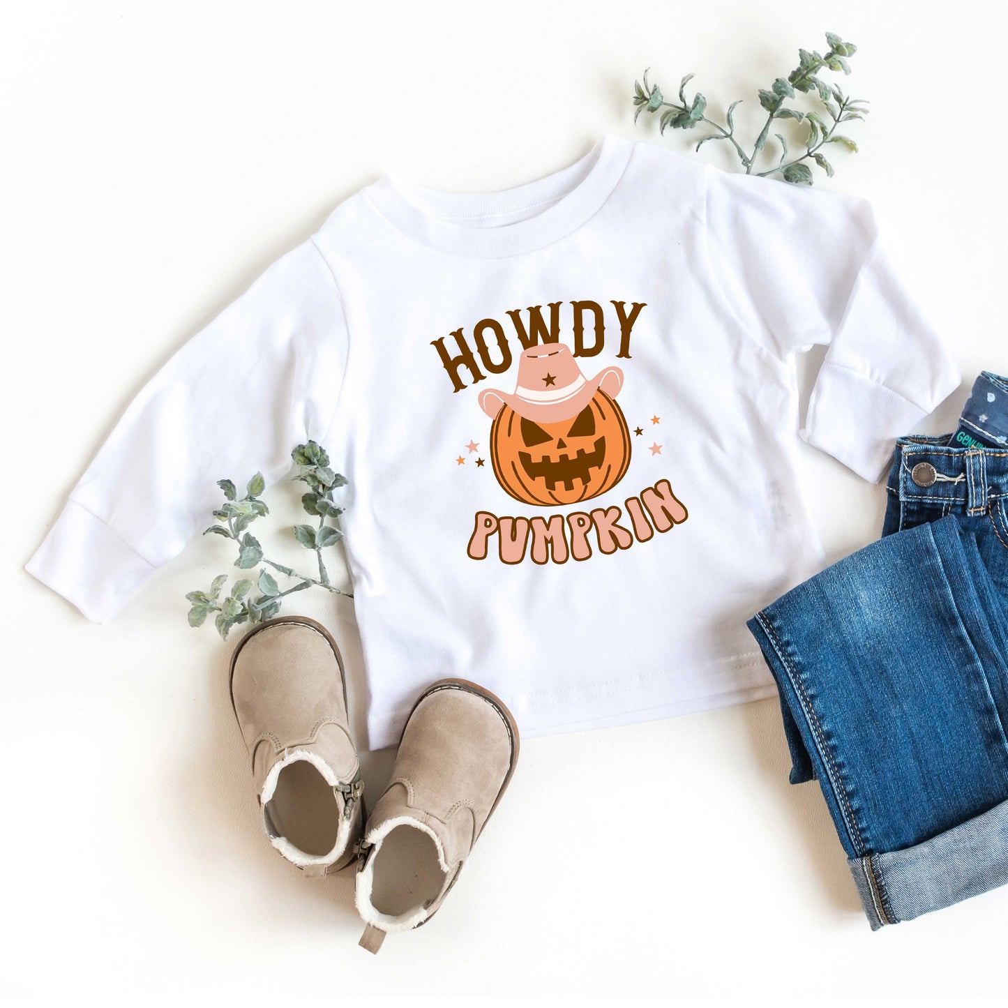 Howdy Pumpkin | Youth Graphic Long Sleeve Tee