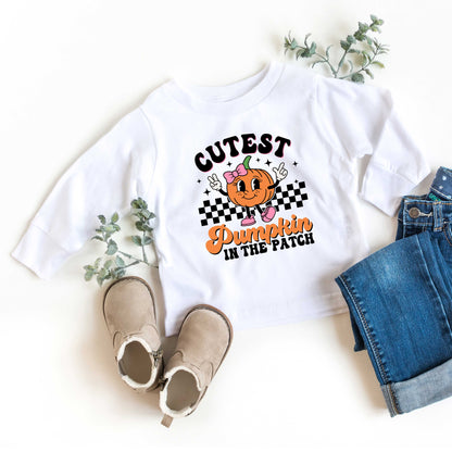 Cutest Pumpkin Checkered | Youth Graphic Long Sleeve Tee