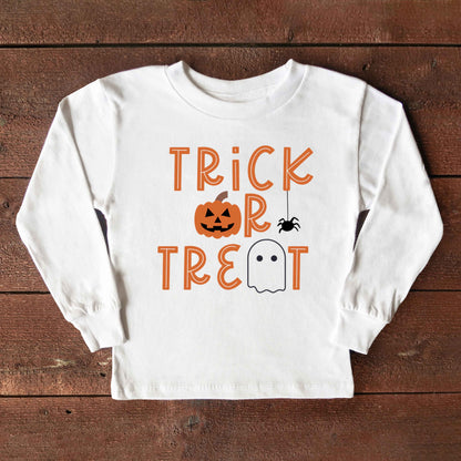 Trick Or Treat Spider | Toddler Graphic Long Sleeve Tee