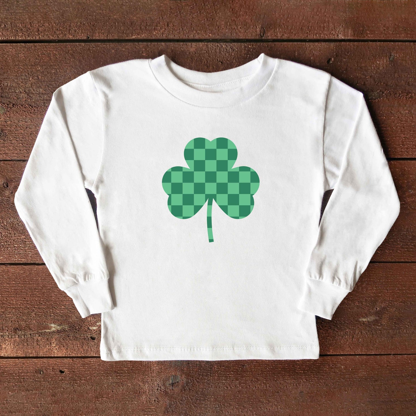 Checker Shamrock | Toddler Long Sleeve Tee