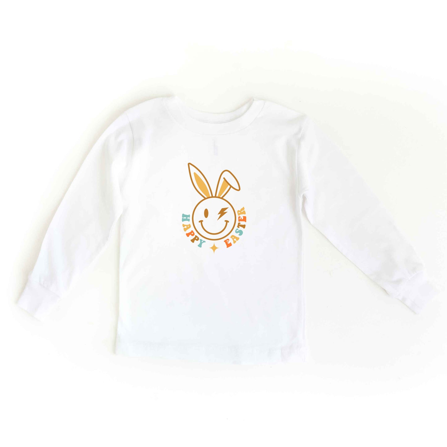 Happy Easter Smiley Lightning Bolt | Toddler Long Sleeve Tee