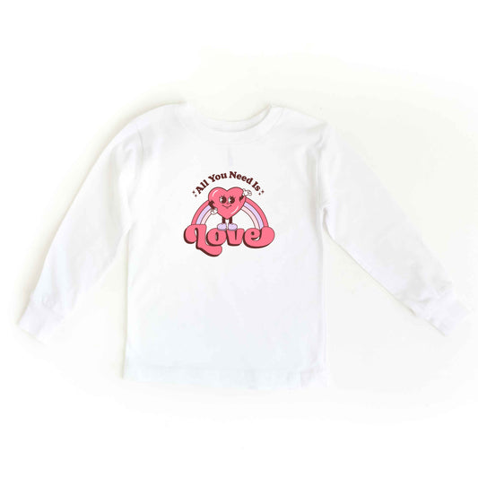 All You Need Is Love Heart Rainbow | Toddler Long Sleeve Tee