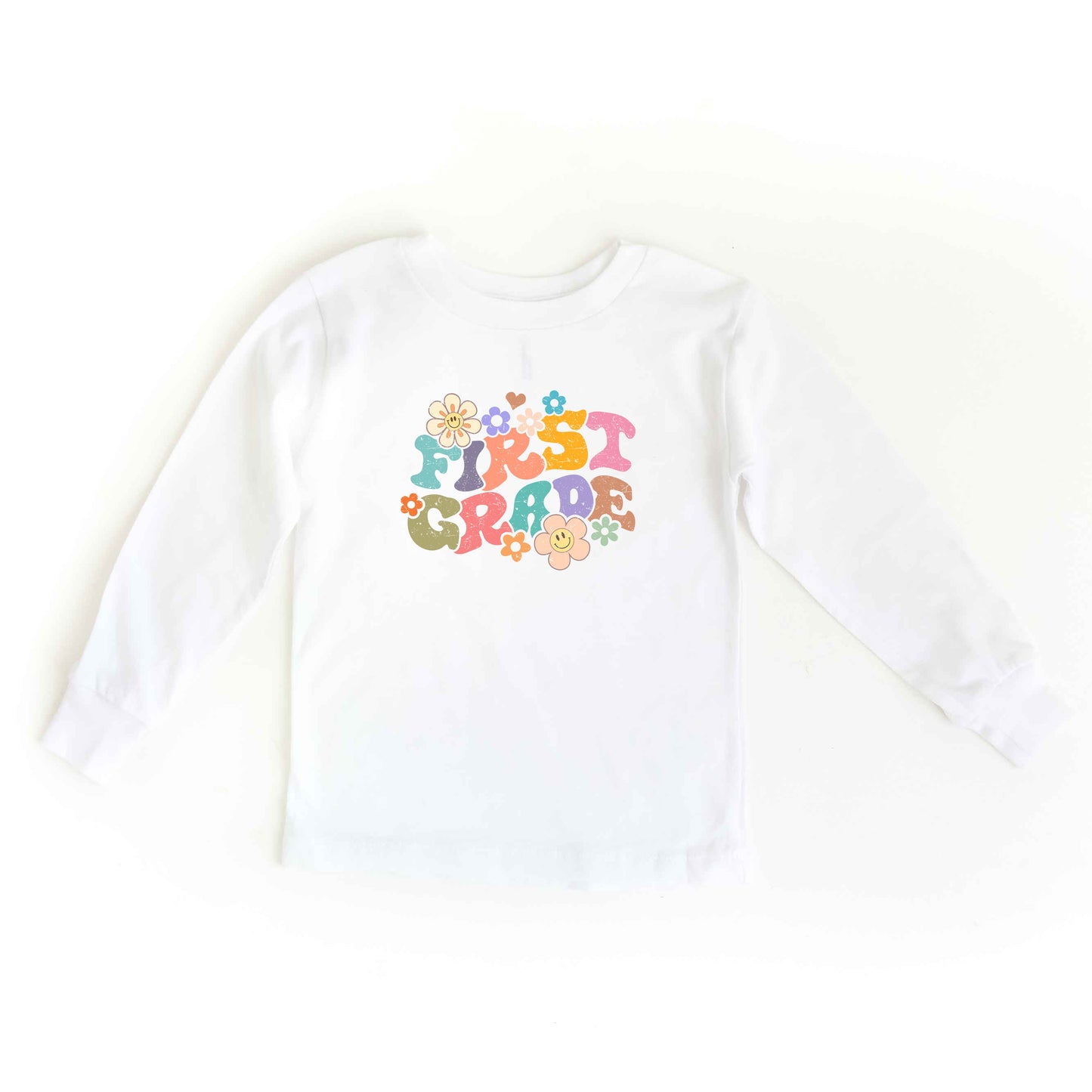 First Grade Flowers | Toddler Graphic Long Sleeve Tee