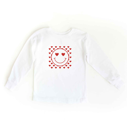 Smiley Face Hearts | Youth Long Sleeve Tee