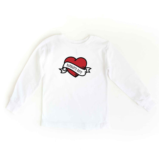 Mama's Boy Heart | Youth Long Sleeve Tee