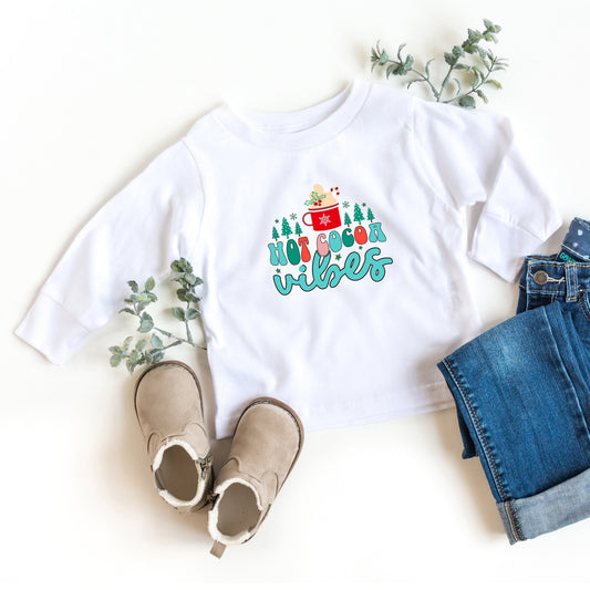 Retro Hot Cocoa Vibes | Toddler Long Sleeve Tee