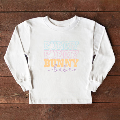 Bunny Babe Cursive | Toddler Long Sleeve Tee
