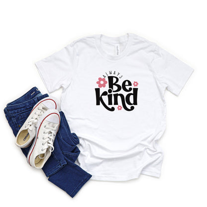 Always Be Kind Flowers | Youth Short Sleeve Crew Neck
