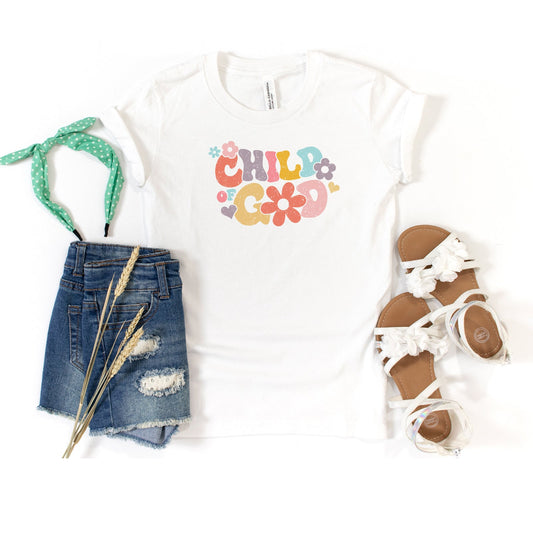 Child Of God Flowers | Youth Short Sleeve Crew Neck