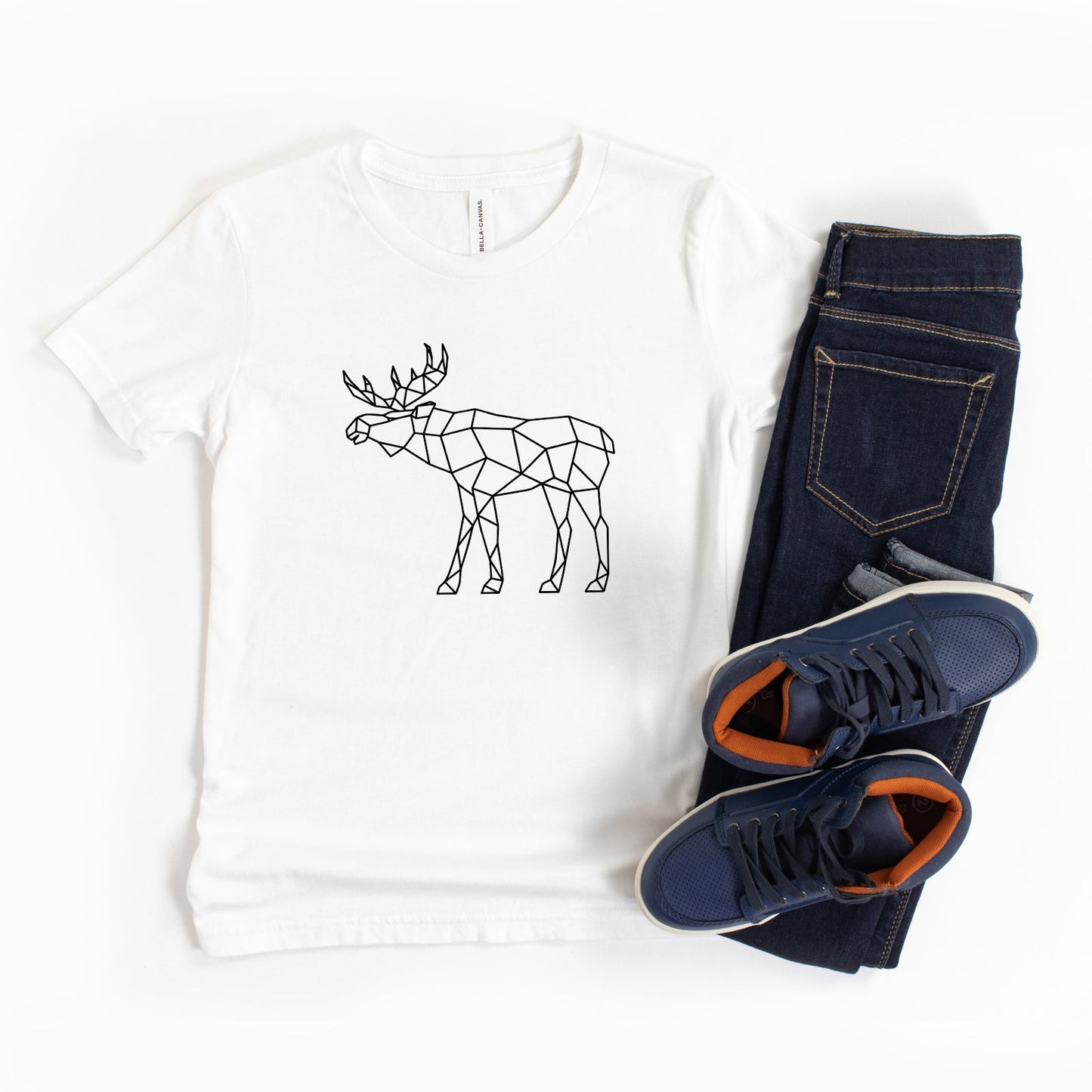 Geometric Moose | Toddler Short Sleeve Crew Neck