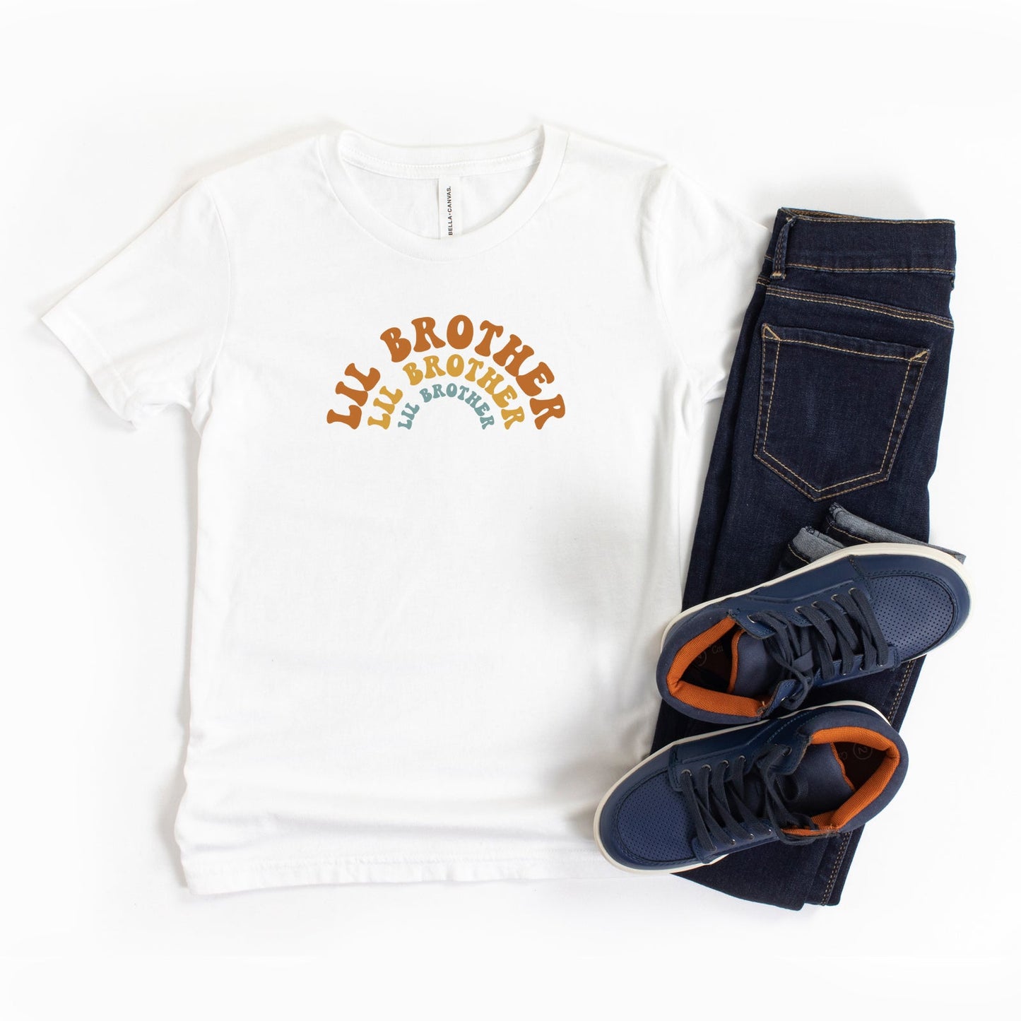 Lil Brother Stacked Curved | Youth Short Sleeve Crew Neck