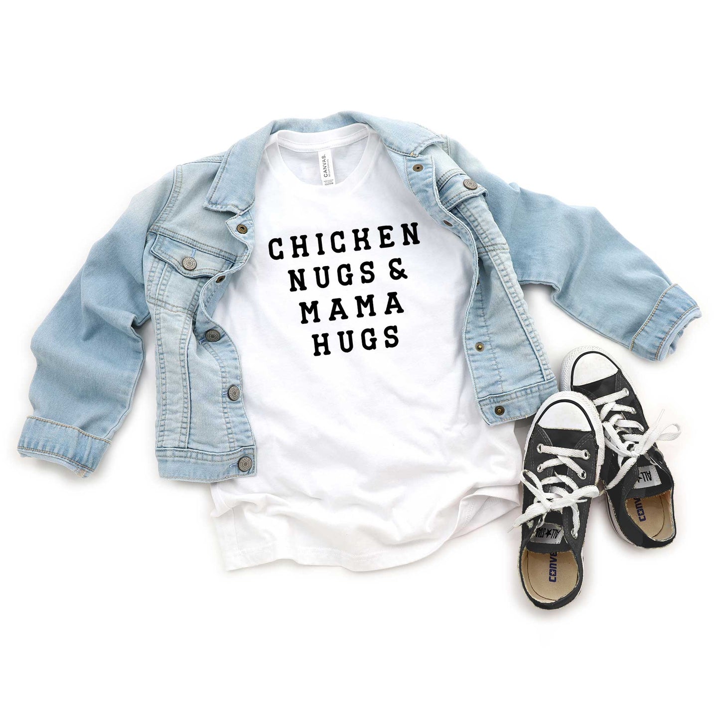 Chicken Nugs And Mama Hugs | Youth Short Sleeve Crew Neck