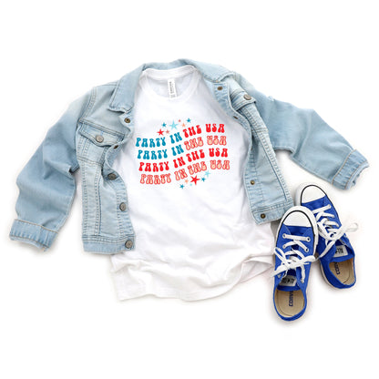 Party In The USA Wavy | Youth Short Sleeve Crew Neck