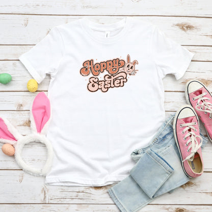 Hoppy Easter Distressed | Youth Short Sleeve Crew Neck