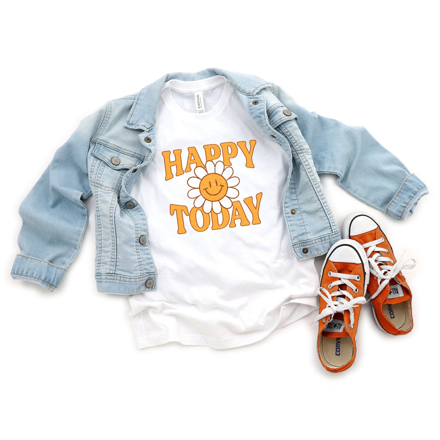 Happy Today Flower | Youth Short Sleeve Crew Neck